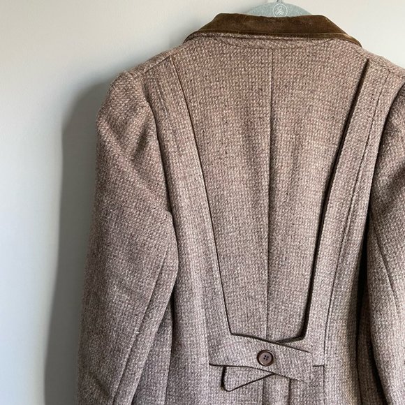 Vintage Junior Concept Tweed and Crushed Velvet Swing Dress Coat Size Small - Picture 11 of 11